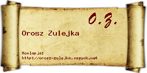Orosz Zulejka névjegykártya
